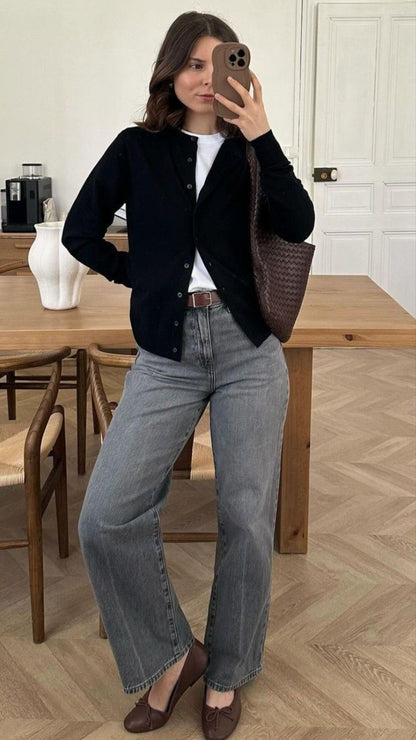 Cropped Knitted Cardigan Sweater - KNOWRIC