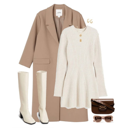 Viral Ribbed Knit Dress | Cozy Chic Fall Essential - KNOWRIC