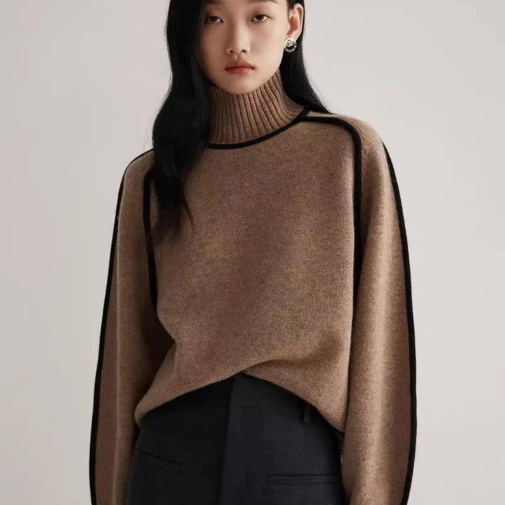 The Chunky Knit Half-Turtleneck Pullover Sweater KNOWRIC