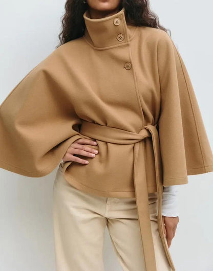Statement High-Collar Drape Coat KNOWRIC