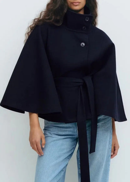 Statement High-Collar Drape Coat KNOWRIC