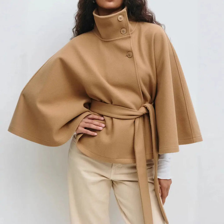 Statement High-Collar Drape Coat KNOWRIC