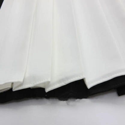 Asymmetric Patchwork Faux Leather Chiffon Pleated Maxi Skirt KNOWRIC