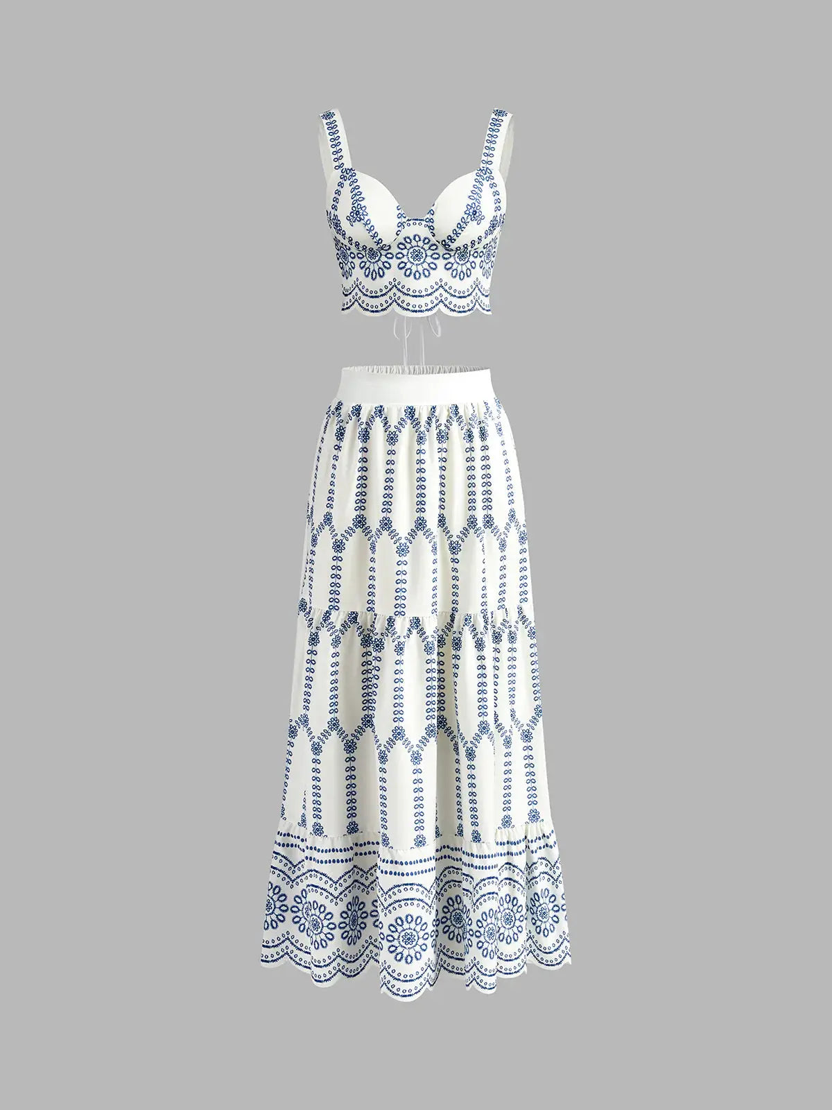 Streetwear Essential: Sapphire Blue Printed Two-Piece Set KNOWRIC