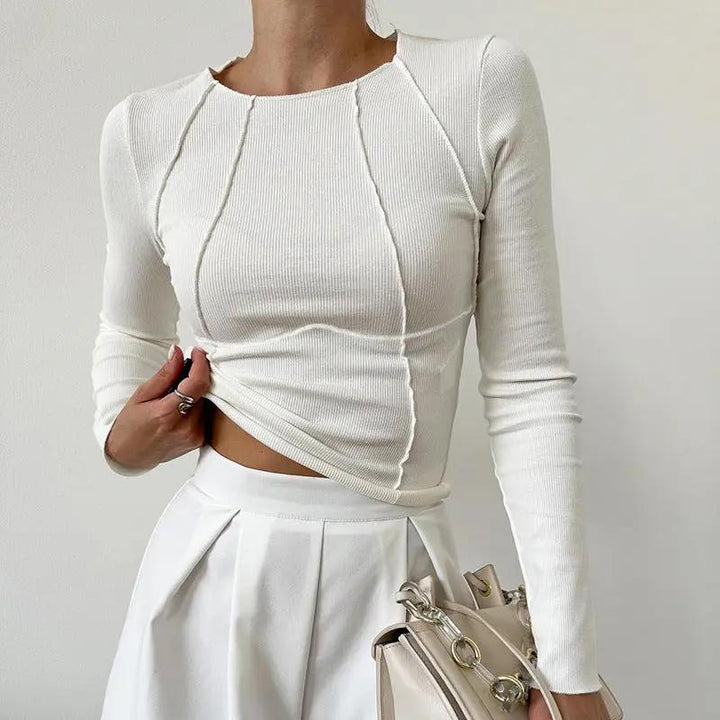 Basic Piping Long Sleeve Top KNOWRIC