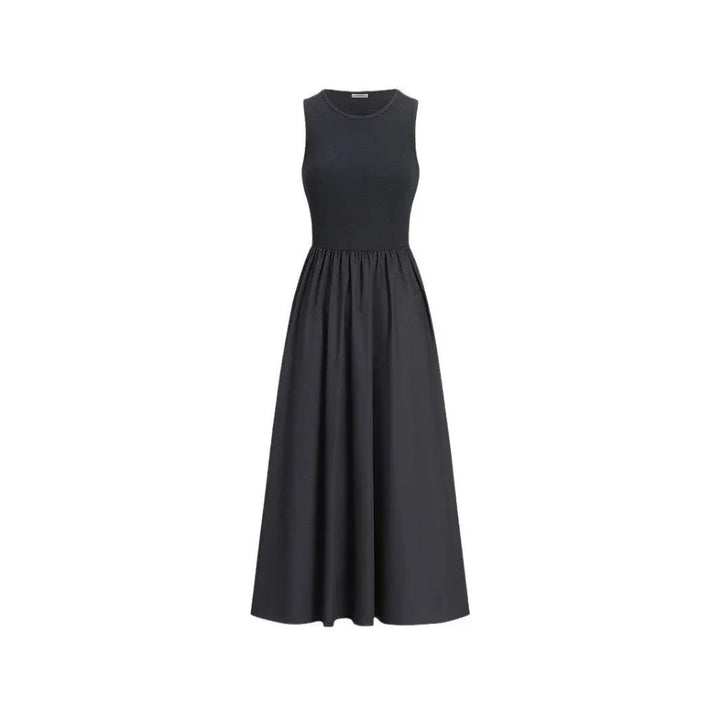 Leisure Crew Neck Long Dress KNOWRIC