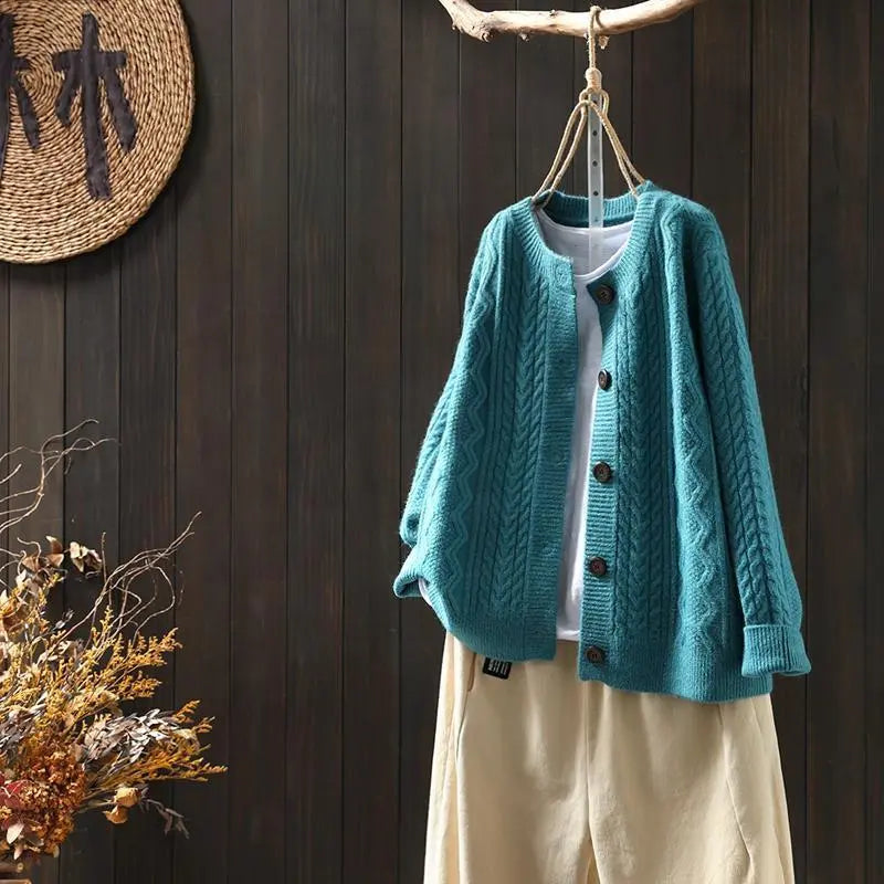 The All-Match Twist Knit Cardigan KNOWRIC