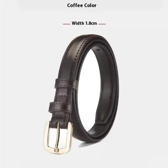 Thin Pin Buckle Leather Belt for Women - Simple & Versatile KNOWRIC