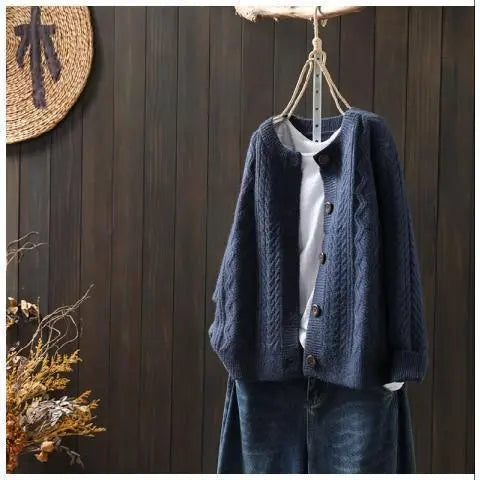The All-Match Twist Knit Cardigan KNOWRIC