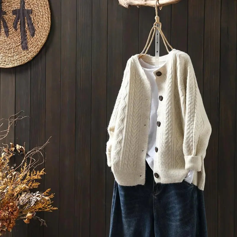 The All-Match Twist Knit Cardigan KNOWRIC