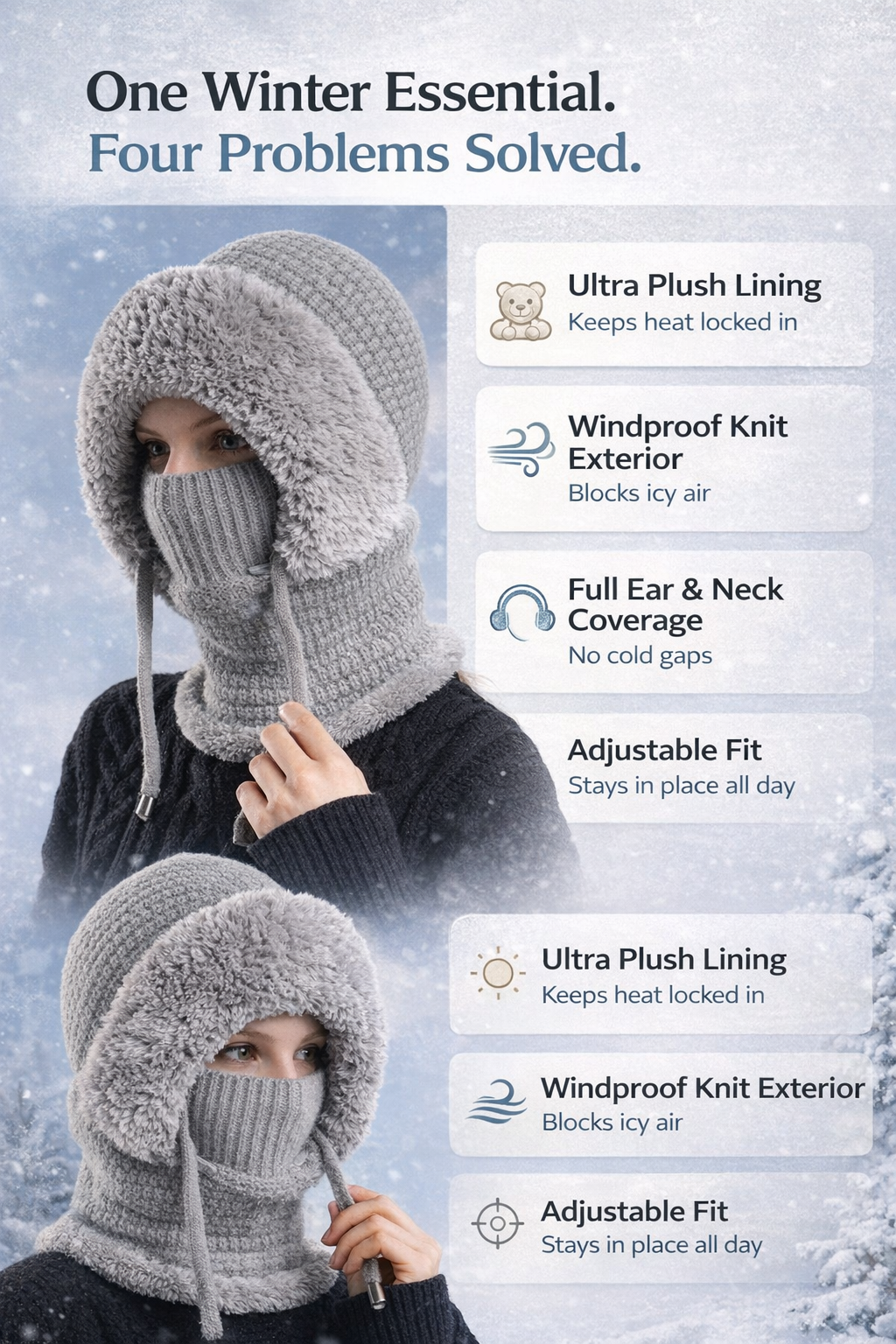 UltraWarm™ 3-in-1 Hooded Fleece Beanie