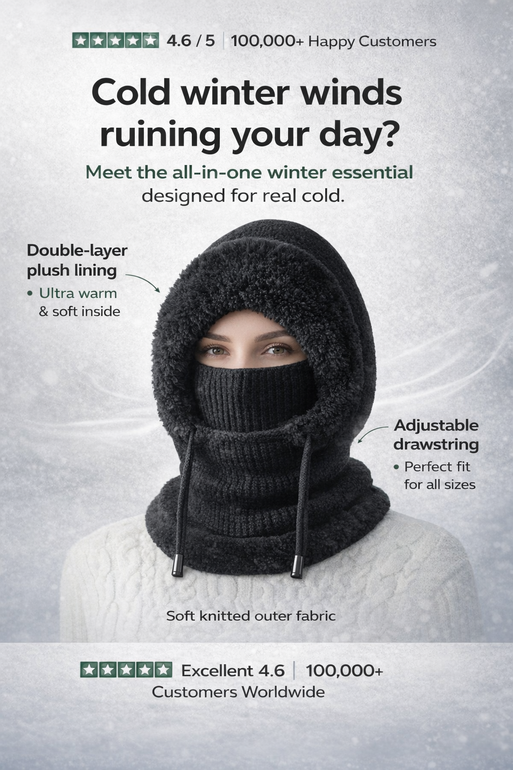 UltraWarm™ 3-in-1 Hooded Fleece Beanie