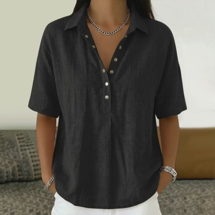 Luna Linen Button Shirt – Relaxed Summer Blouse
